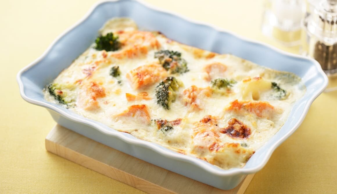 ノルウェーサーモンとポテトのグラタン